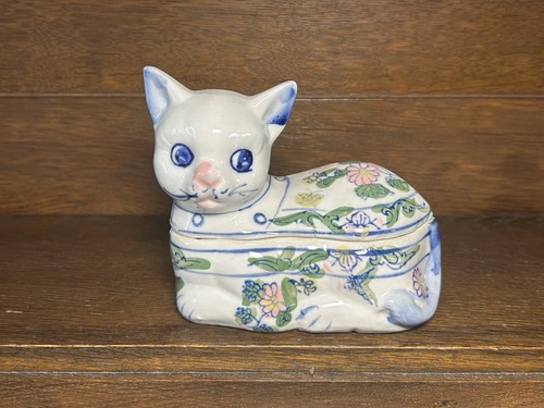 Schmuckdose katze keramik made - katze,